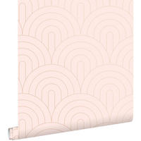 TAPETE Art Decó Muster 53 cm x 10.05 m - Pink, Papier (53/1000cm) - ESTAhome