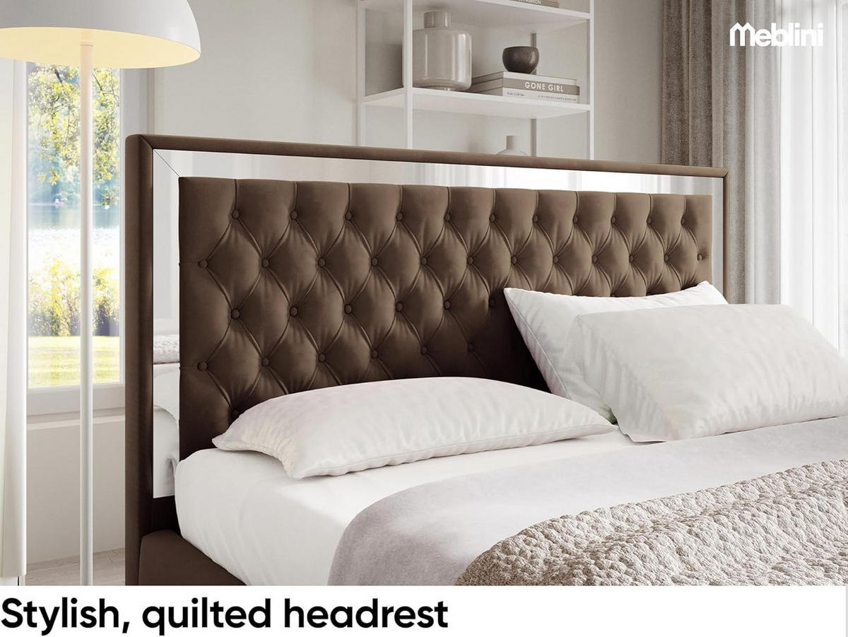 POLSTERBETT ARONA - Braun, Textil (120/200cm) - Meblini