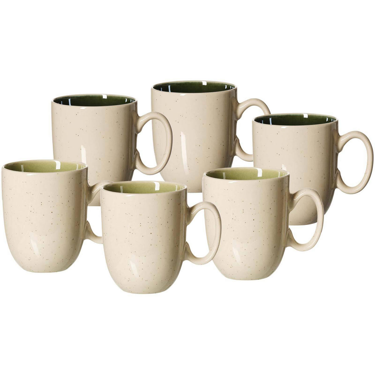 KAFFEEBECHER Skog Grün-Mix 400 ml 6er Set - Grün, Keramik (0.4L) - Ritzenhoff Breker