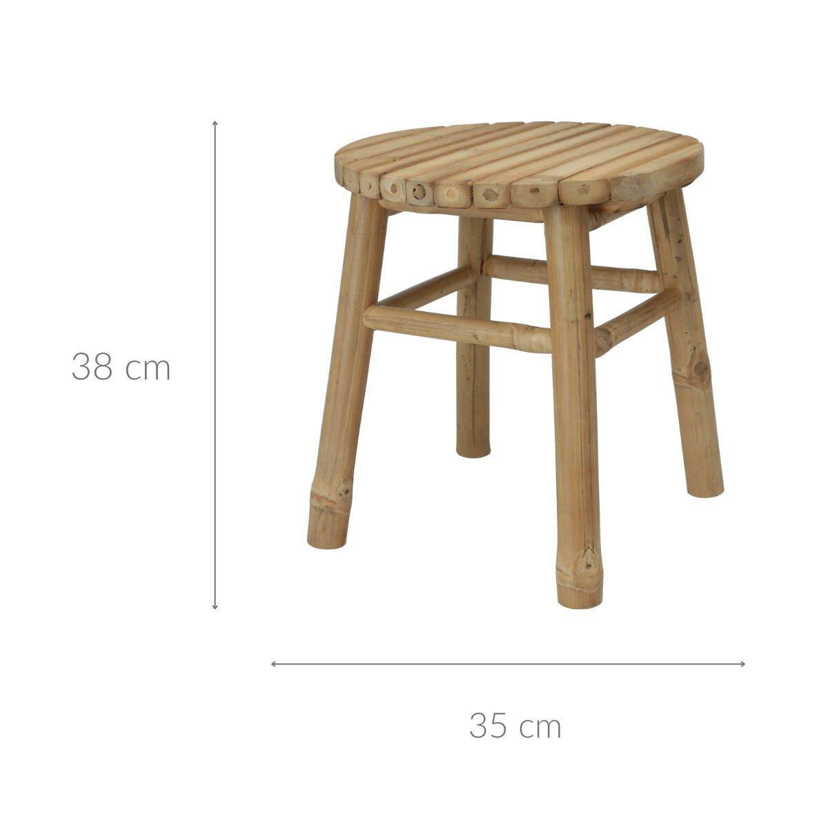 HOCKER Bambus Ø 35/38 cm - Braun, Naturmaterialien (35/38/35cm)