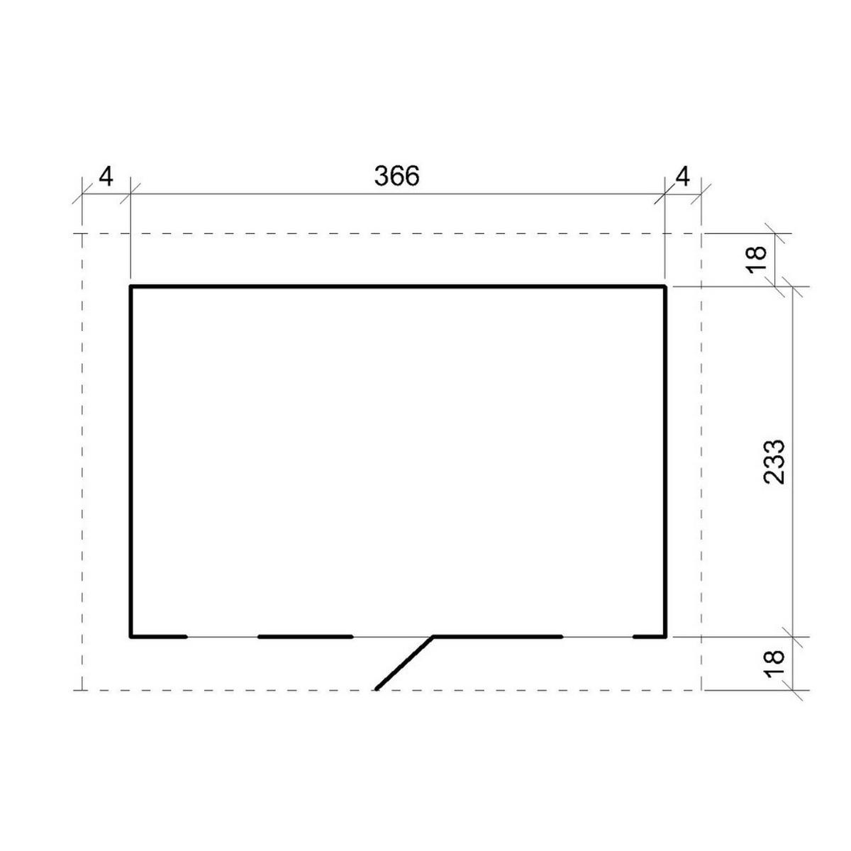 GARTENHAUS HOLZ M734 370 x 240 cm - Naturfarben, Holz (382/267/276cm) - Timbela