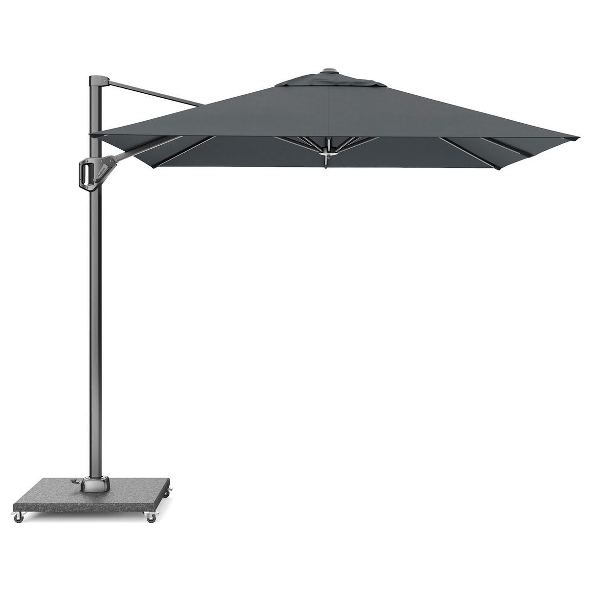 AMPELSCHIRM eckig 2.5 x 2.5 Voyager T¹ Basic 360° kippbar anthrazit/anthrazit - Anthrazit, Metall (250/250cm) - Platinum