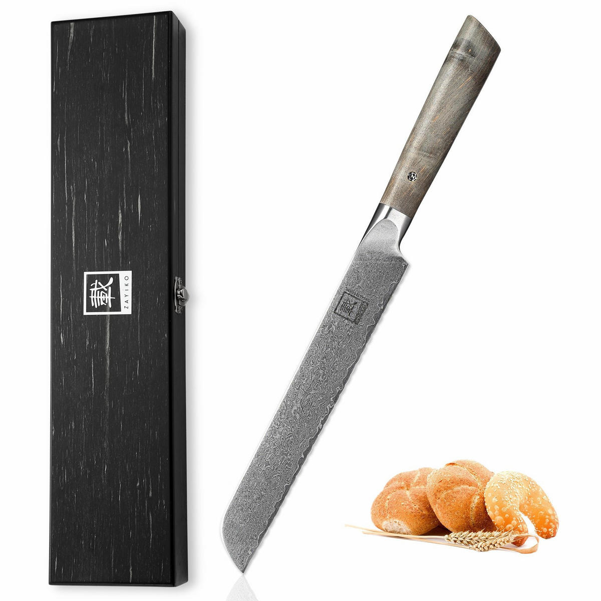 BROTMESSER 20 cm - Ahornfarben, Holz/Metall (33cm) - Zayiko