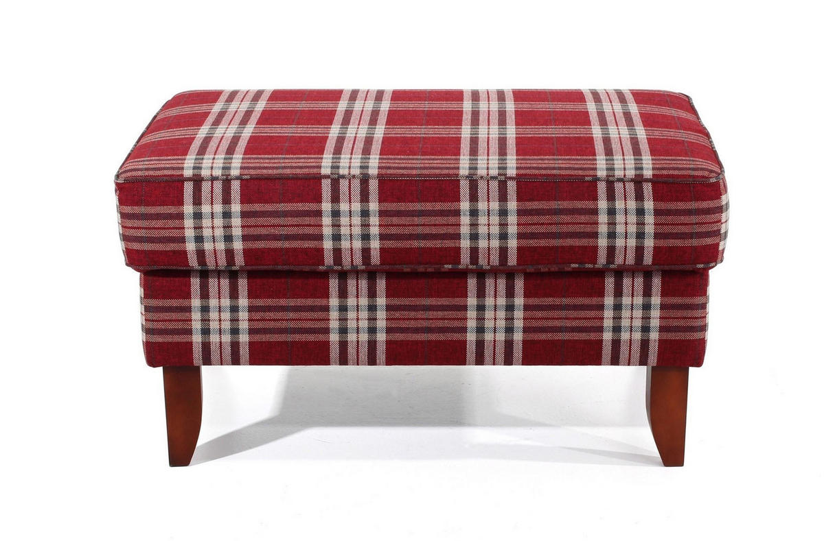 HOCKER XXL Katria Bezug Flachgewebe Buche nussbaum dunkel / rot - Rot, Kunststoff (86/49/60cm) - 58aufmkessel