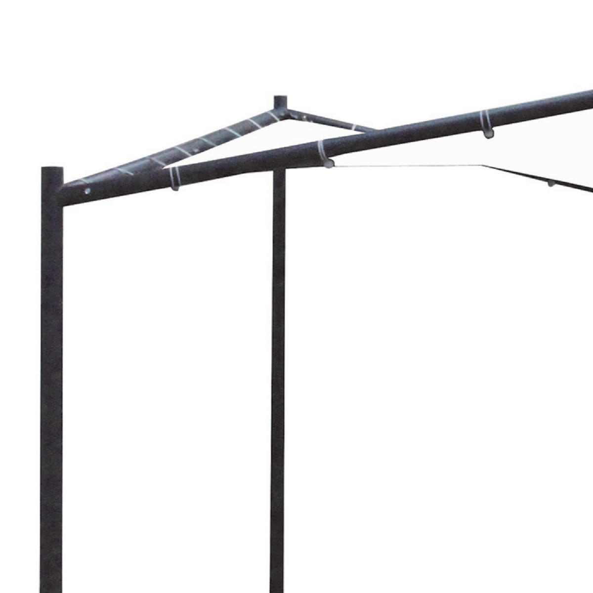 DACHPLANE Redditch - Zeltabdeckung für Walmdachpavillon 4-eckig PVC-beschichtetes Polyester weiß, wasserdicht. BxTxH: 350x350cm - Weiß, Kunststoff (350/0.3/350cm) - TPFGarden