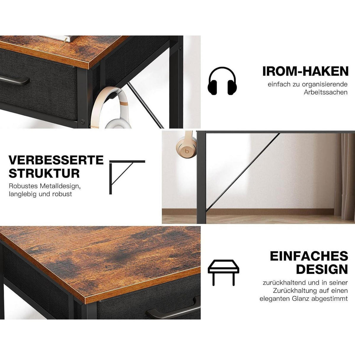 SCHREIBTISCH mit 2 Schubladen 100 x 40 x 78.7 cm Braun - Braun, Holzwerkstoff (100/40/78.7cm)