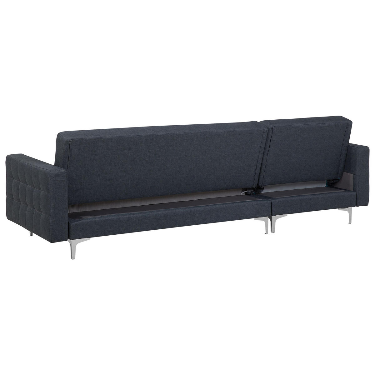 SCHLAFSOFA linksseitig mit Ottomane Polsterbezug Dunkelgrau Aberdeen - Dunkelgrau, Textil (267/168cm) - Beliani