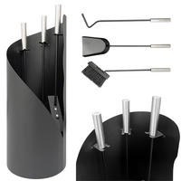 KAMINBESTECK Schwarz Modern 4 Teilig Set - Schwarz, Metall (20/55/20cm) - DanDiBo