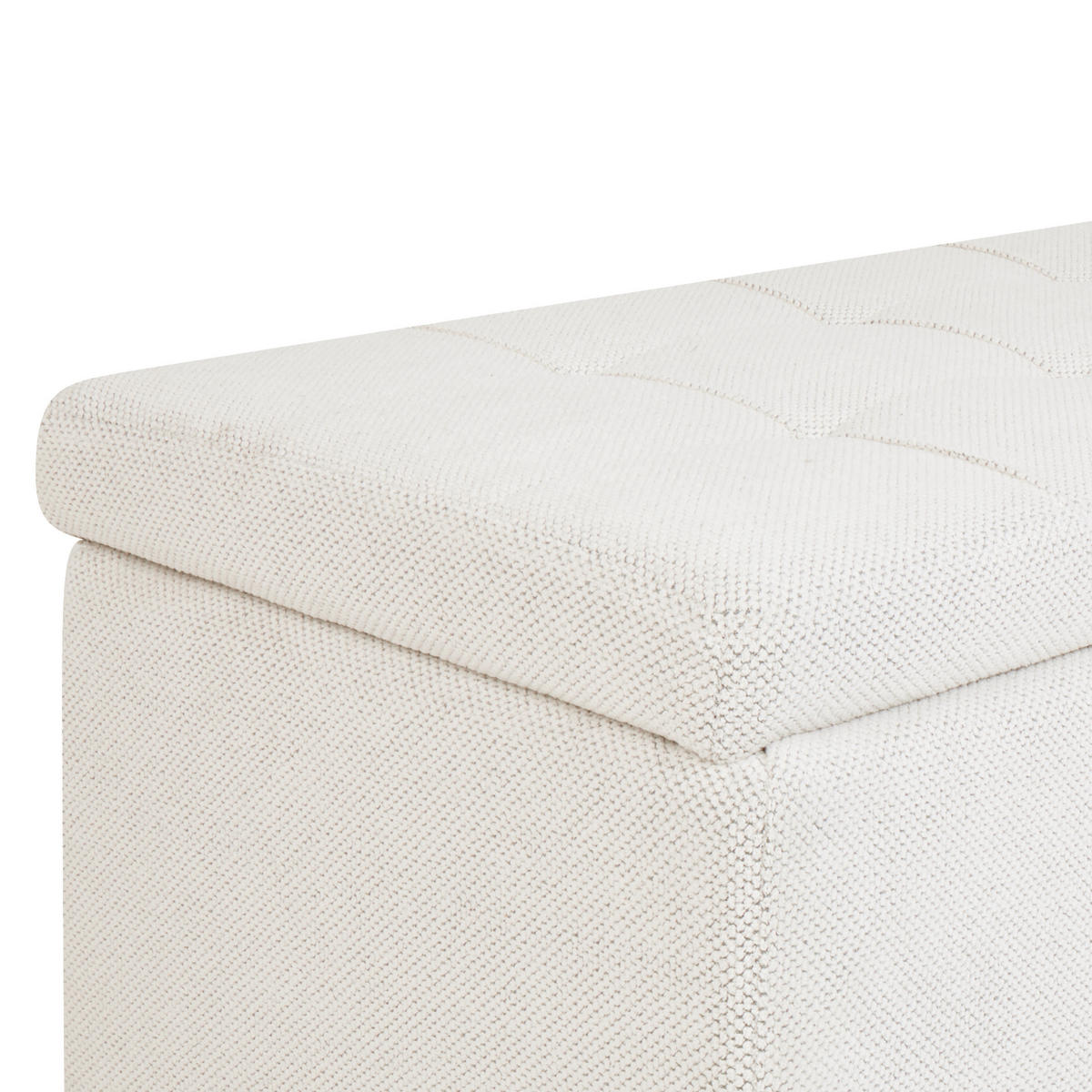 OTTOMANE mit Stauraum Stoff Cremeweiß Orem - Creme, Textil (100/42/40cm) - Beliani