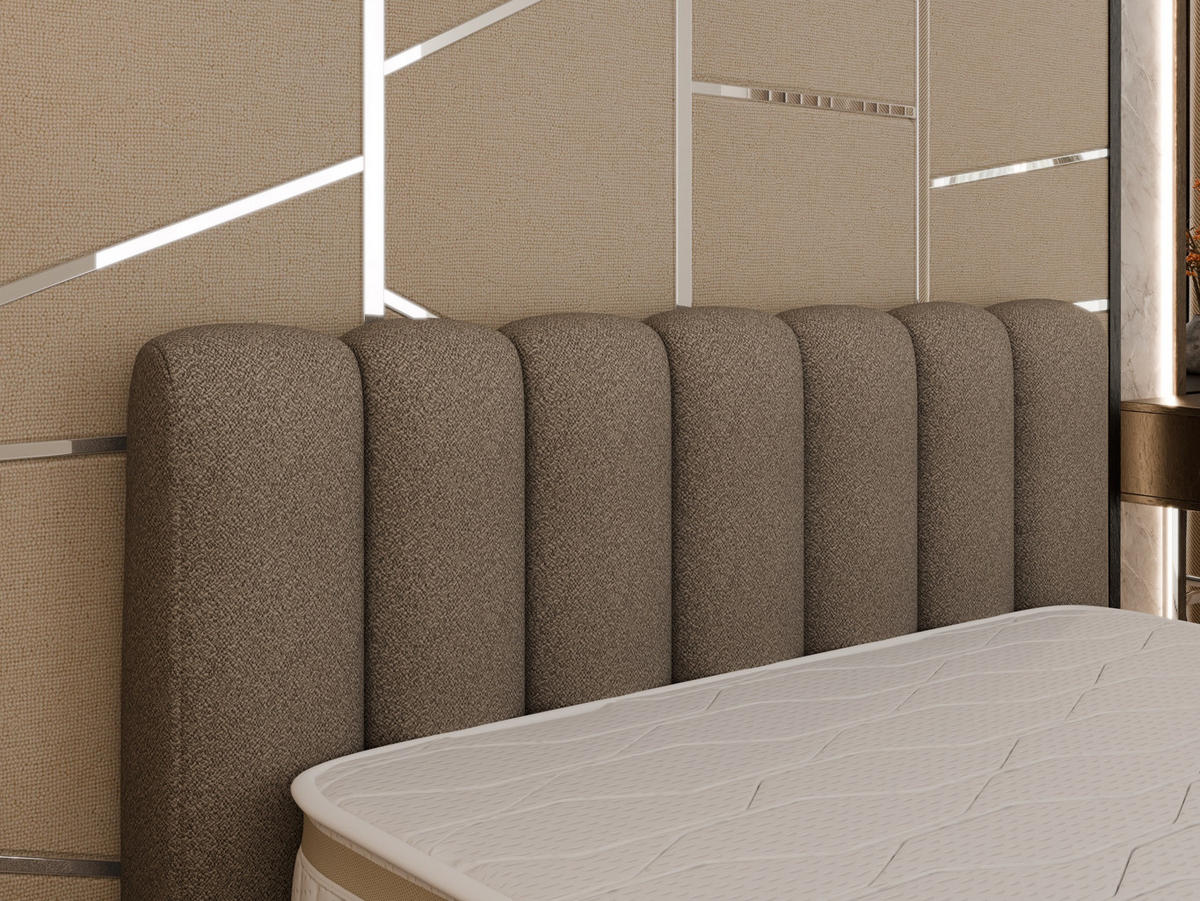 POLSTERBETT Zaira 160x200cm – Elegantes Polsterbett für modernen Wohnstil , ohne matratze, braun - Braun, Holz (160/200cm) - Panda Möbel