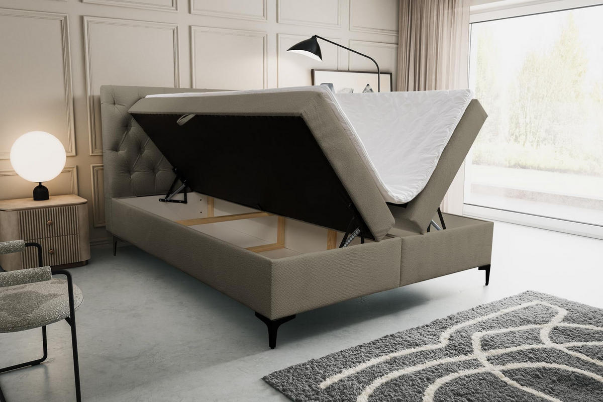 BOXBETT CLIPSO mit zwei Bettkästen H2/H3 Matratze 180 x 200 cm - Braun, Holzwerkstoff (180/200cm) - VENASI MÖBEL