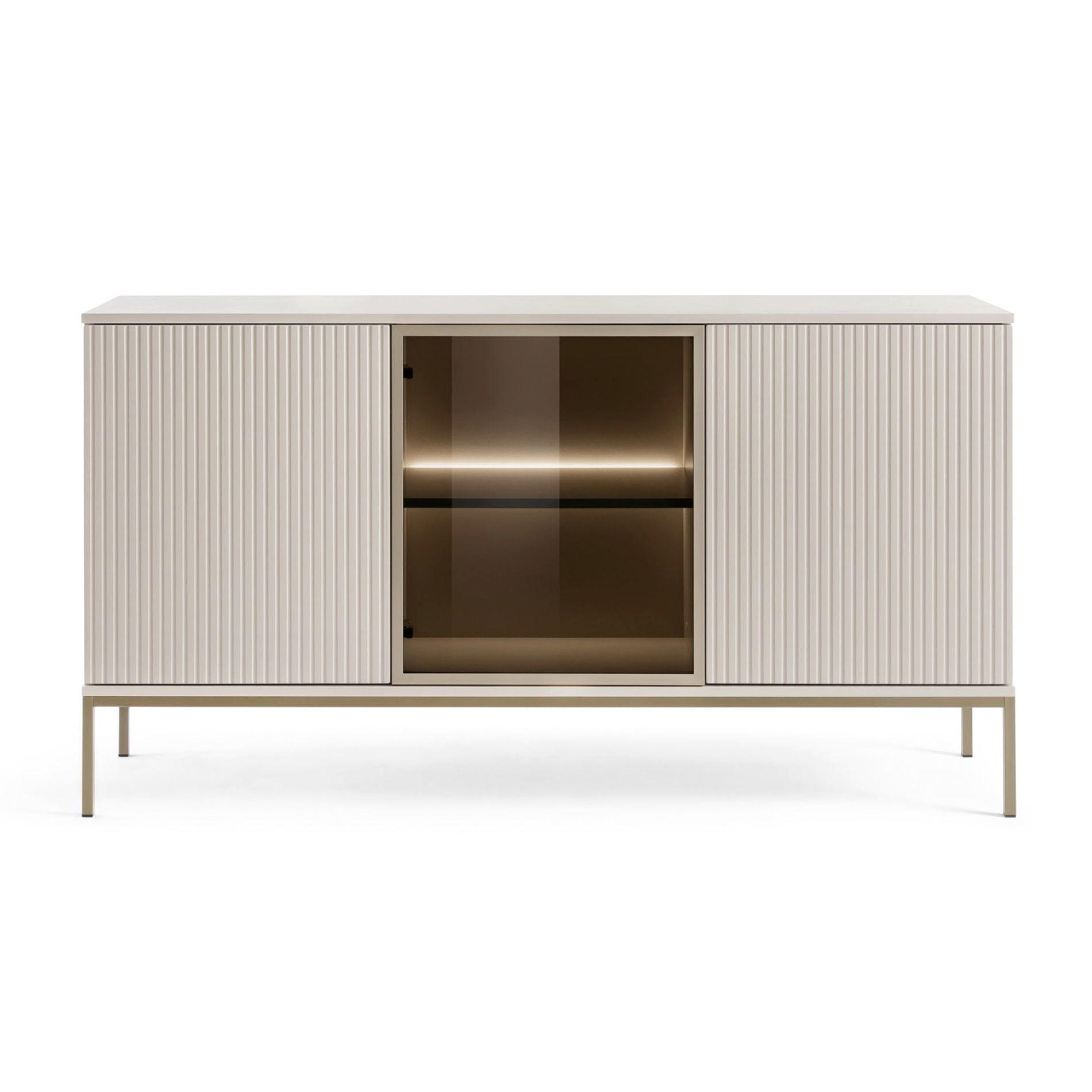 Selsey KOMODA Tosena černá/dub Wotan s LED 154 cm