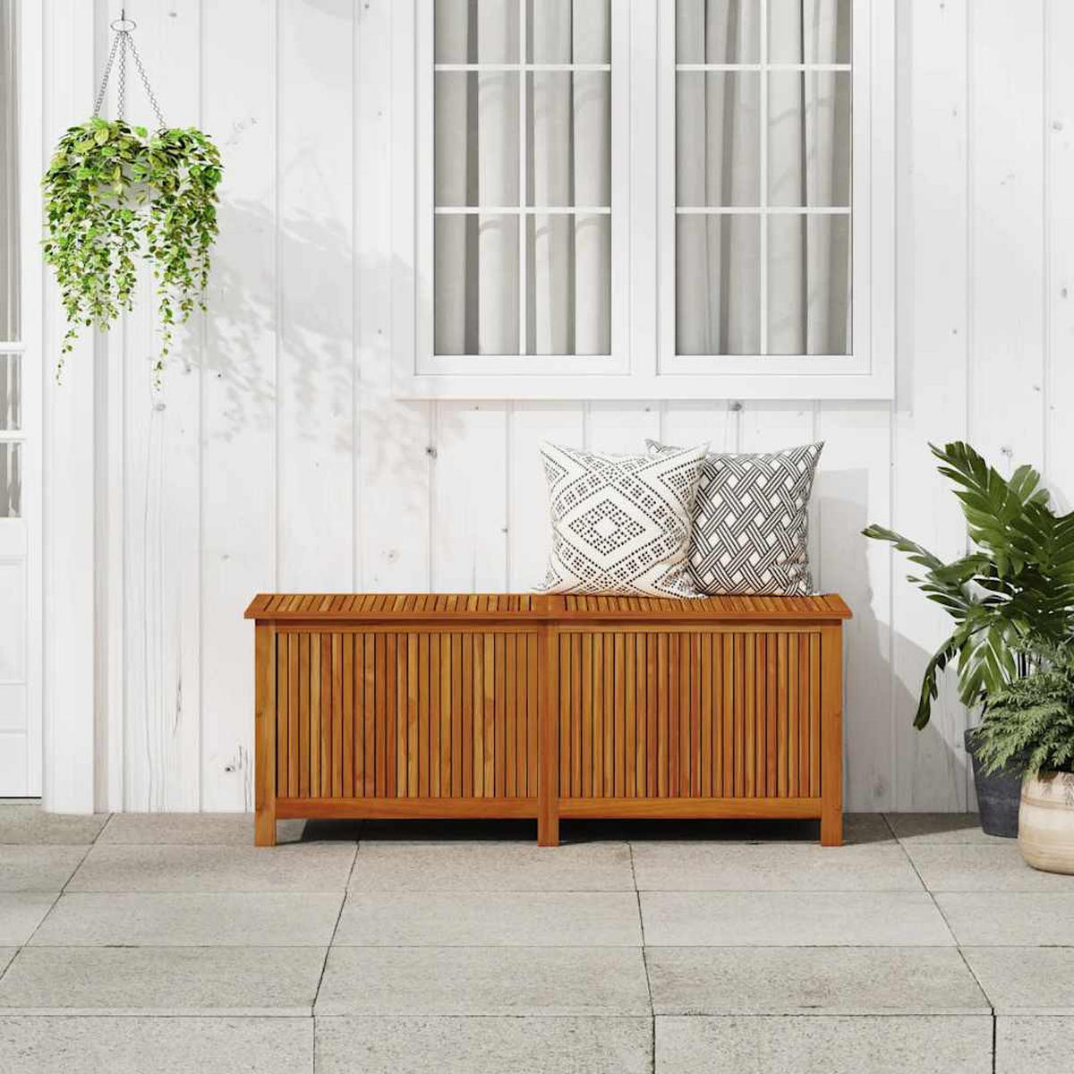 GARTEN-AUFBEWAHRUNGSBOX 150/50/58 Cm Massivholz Akazie - Akaziefarben, Holz (150/58/50cm) - vidaXL
