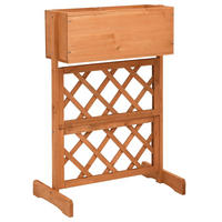 GARTEN-SPALIER mit Blumenkasten Orange 45x30x74 cm Tannenholz - Orange, Holz (45/74/30cm)