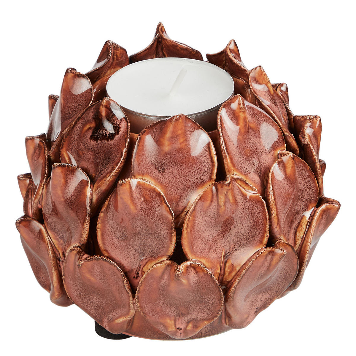 TEELICHTHALTER Blossom - Zwetschgefarben, Keramik (8cm) - Butlers