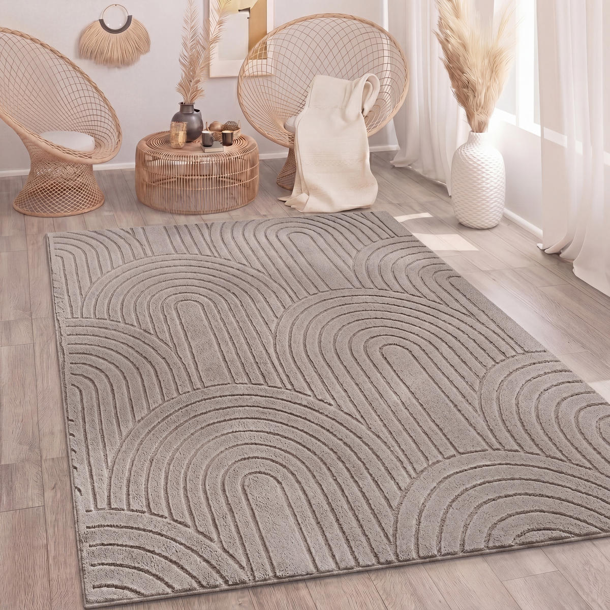 HOCHFLORTEPPICH 200/280 cm Tokio 471 - Taupe, Textil (200/280cm) - Paco Home