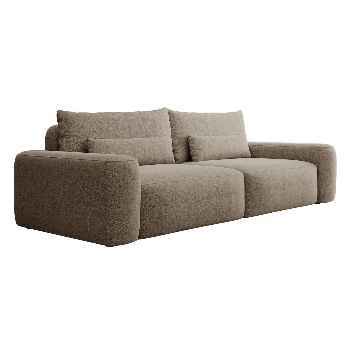 POHOVKA Carnos Světle hnědá 3-místná - černá/světle hnědá, textil/plast (257/82/105cm) - Selsey