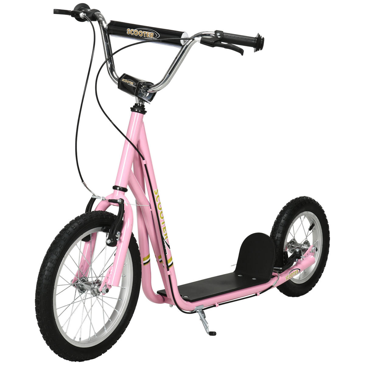 KINDERSCOOTER DE-16940 Große Reifen mit V-Bremsen Rosa - Pink, Metall (135/58/100cm) - ComfortXL