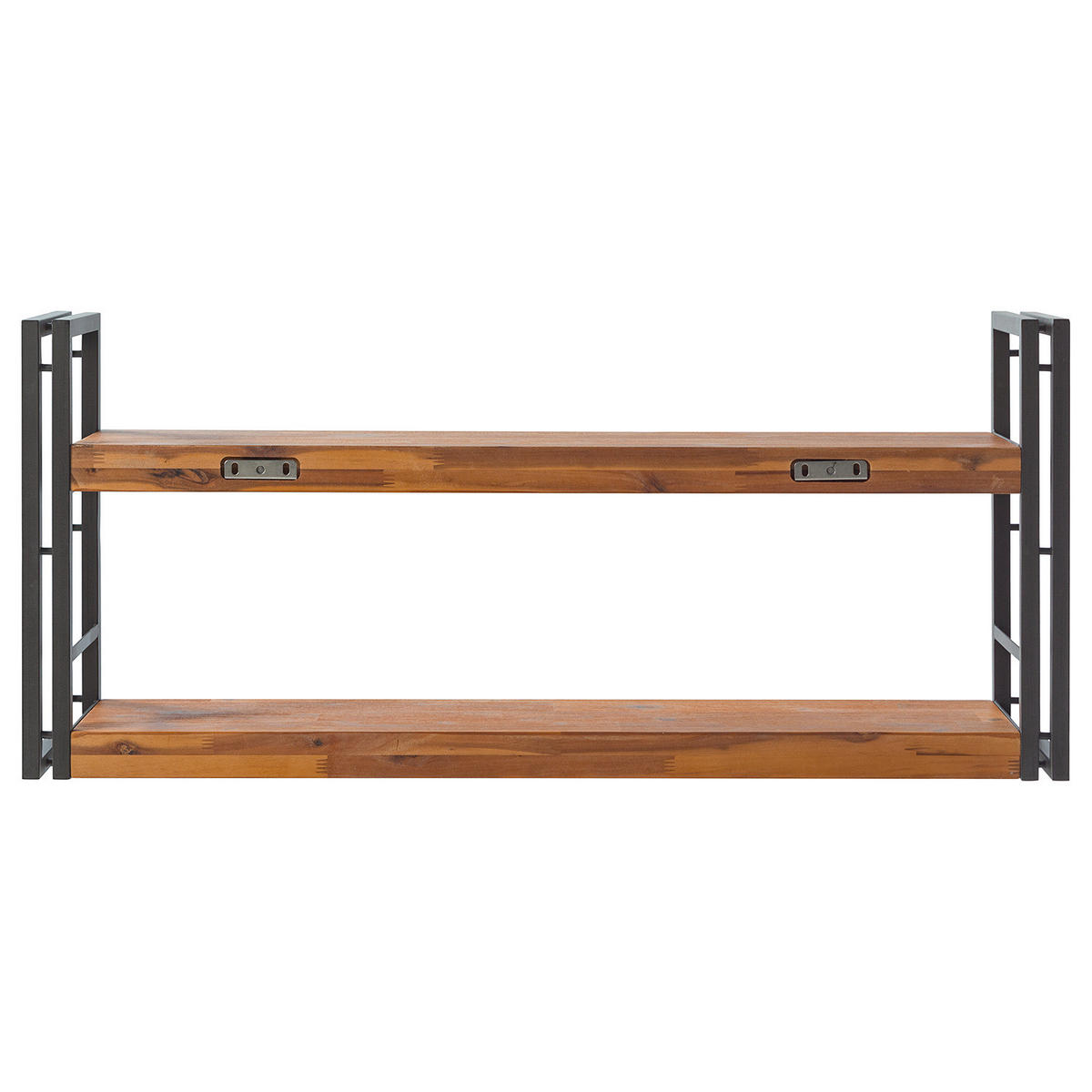 WANDREGAL - Akazie massiv / Metall - Akazie / Anthrazit - 110 cm - Braun, Holz/Metall (110/49/24cm) - home24