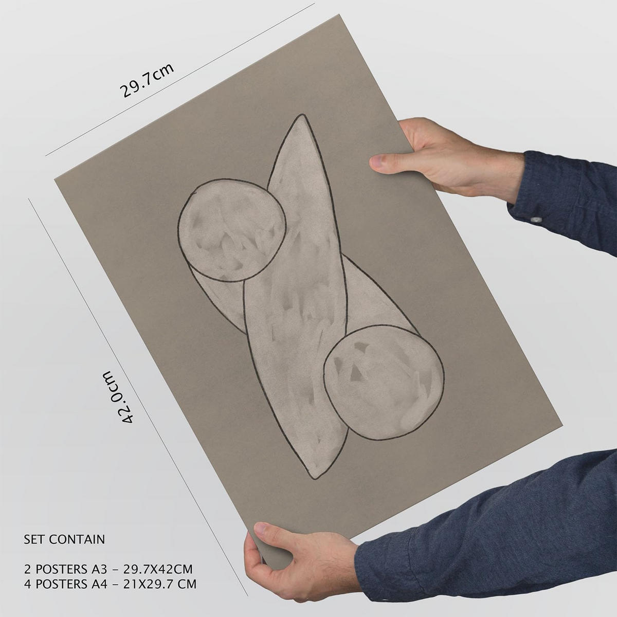 POSTER Set Mit 6 Kosmische Kontur In Form Abstracts Ästhetische Dekorative Gemälde Für Ihr Wohnzimmer, Schlafzimmer, Zuhause A3 & A4 Rahmenlos - Klar, Papier (29/3cm) - Nacnic