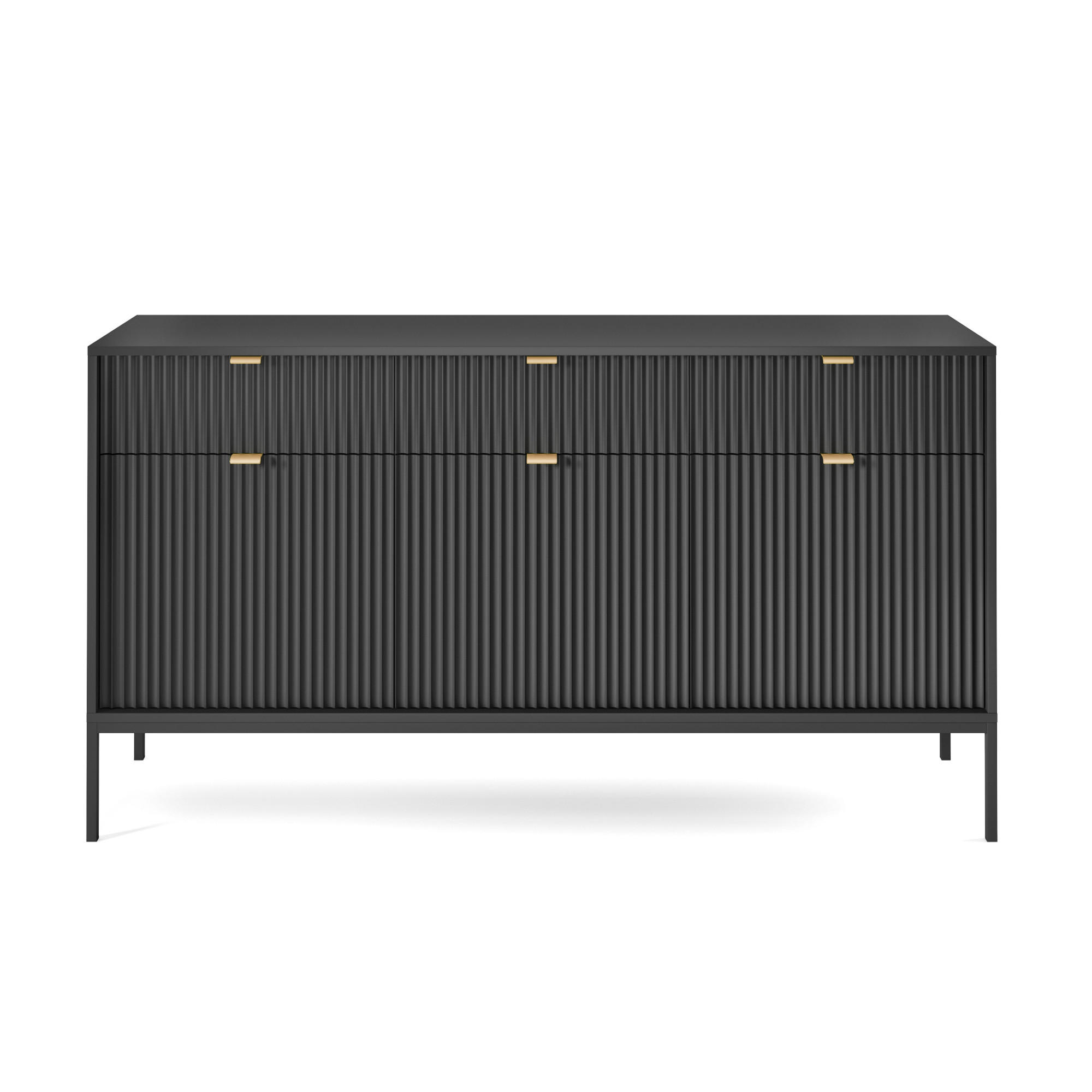 SIDEBOARD Vellore Schwarz 154 cm - Schwarz, Holzwerkstoff (154/83/39cm) - Selsey