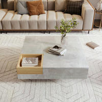 COUCHTISCH aus Spanplatte 72x72x30 cm in Grau mit Aufbewahrungsbox - Grau, Holzwerkstoff (72/72/30cm) - Modfu