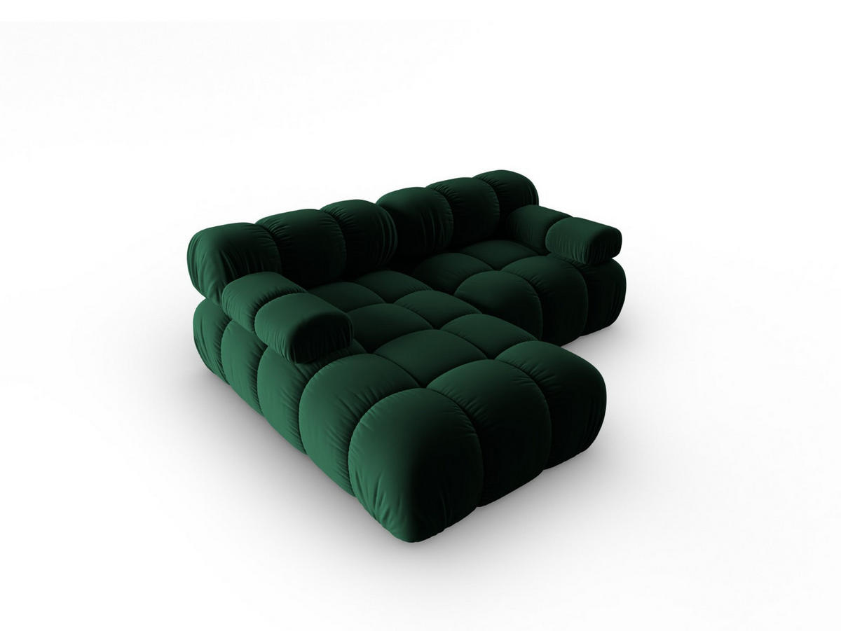 MODULARES-ECKSOFA links Bellis aus Samt flaschengrün 3 Sitzplätze - Grün, Textil (157/191cm) - Micadoni