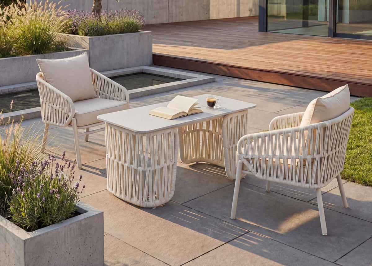 LOUNGETISCH eckig Cremeweiß - Weiß, Metall (45/90/43cm) - MCW