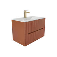 EINZELWASCHTISCH - 80 cmcm x 45.5 cmcm - Holz, Platte - Terracotta - PAVANI - Terracotta, Holz (80/55/45.5cm) - Vente-Unique