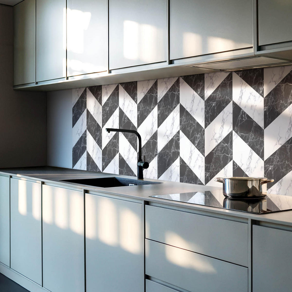 WANDPANEEL 120x60 cm selbstklebend Marelia - Graphitfarben, Kunststoff (60/1.6/120cm) - Wallfluent