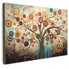 LEINWANDBILD Baum - Baum des Lebens - Farbe Wanddeko 90x60 cm - Braun, Textil (90/60cm) - MuchoWow