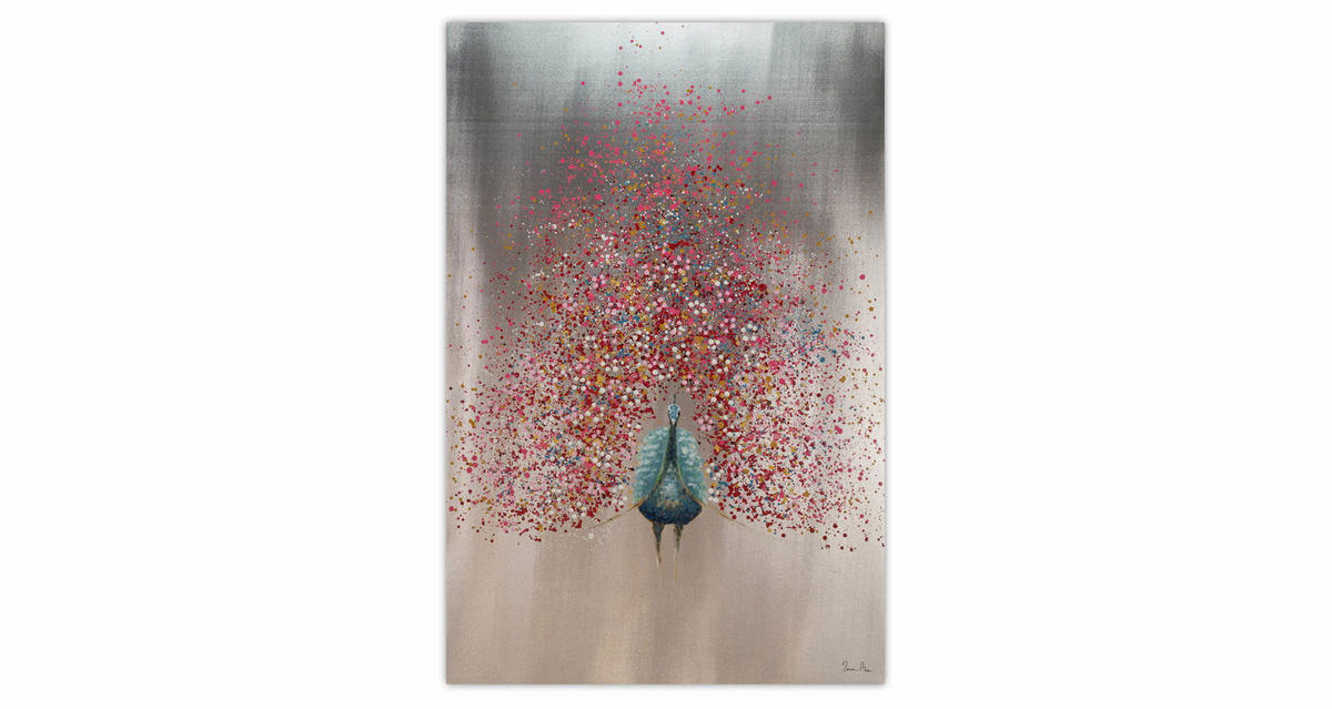 ACRYLBILD HANDGEMALT 80/120 cm - Pink, Holz/Textil (2.2/120cm) - KUNSTLOFT