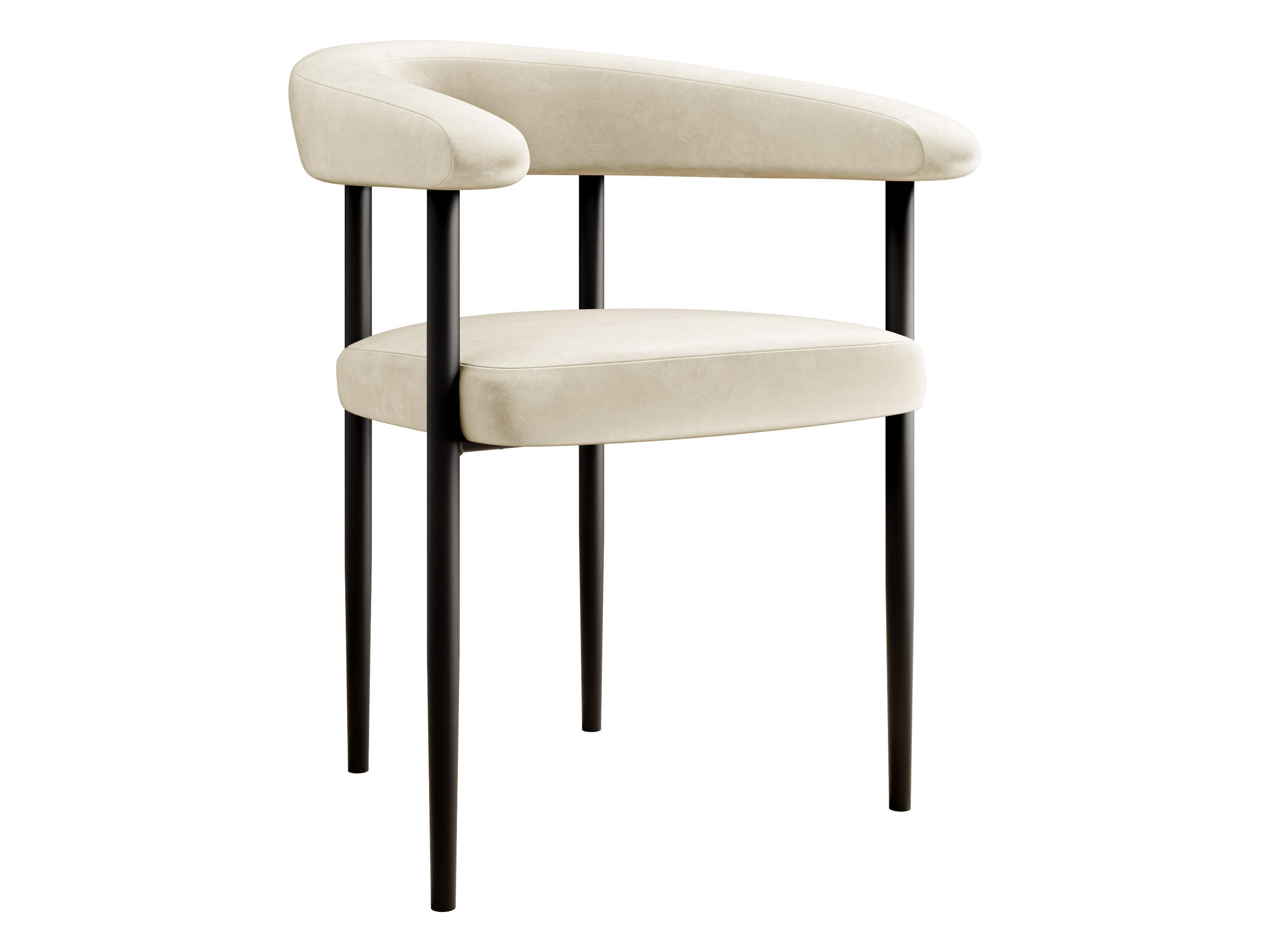 POLSTERSTUHL Aria - Schwarz/Naturfarben, Textil/Metall (61/73/56cm) - MIRJAN24