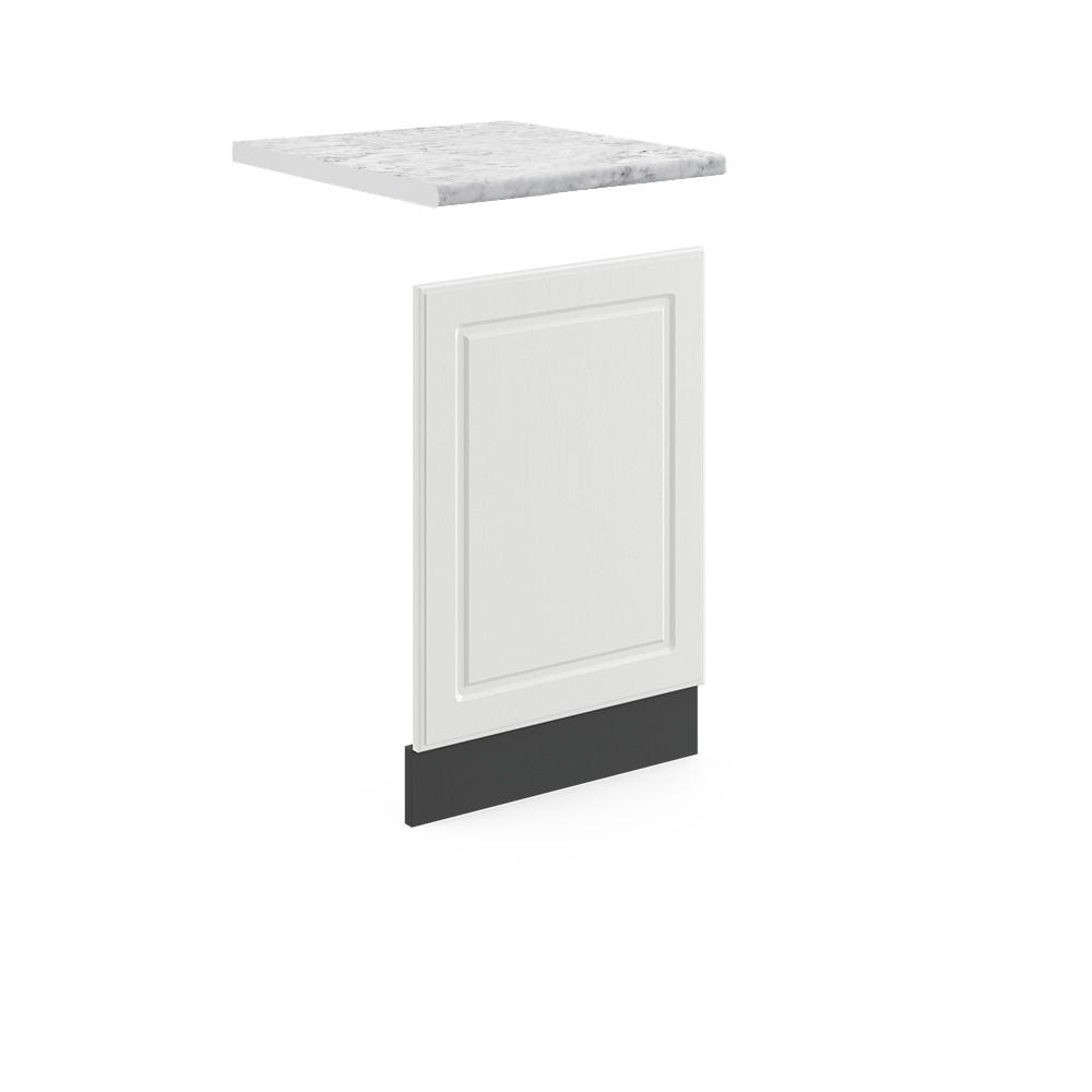 FRONTBLENDE R-Line Weiß Landhaus 45 cm, AP Marmor - Anthrazit/Weiß, Holzwerkstoff (45/57.2/1.6cm) - Vicco