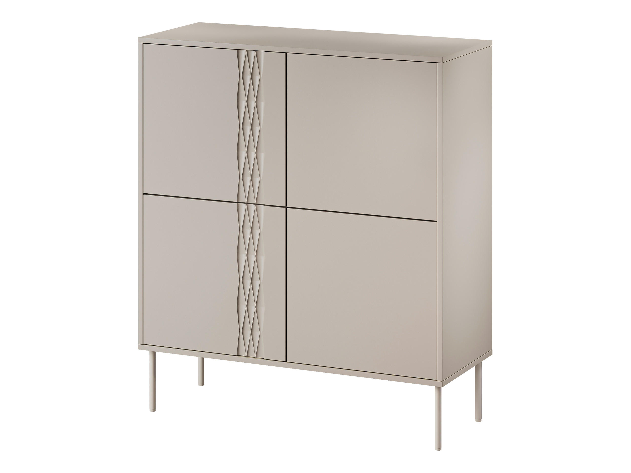 KOMMODE Tresse 4D - Beige, Holzwerkstoff/Metall (100/110/40cm) - MIRJAN24