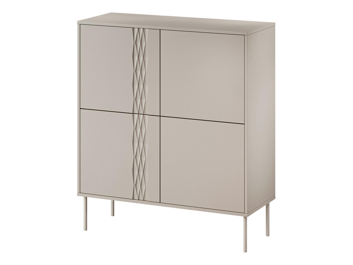 KOMMODE Tresse 4D - Beige, Holzwerkstoff/Metall (100/110/40cm) - MIRJAN24