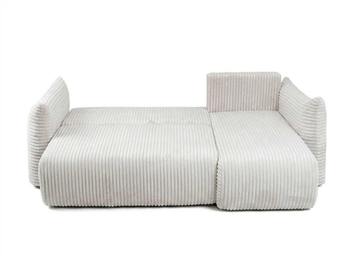 ECKSOFA Mailand Xs Mit Schlaffunktion - Ecru, Holzwerkstoff/Textil (226/154cm) - Fun Möbel