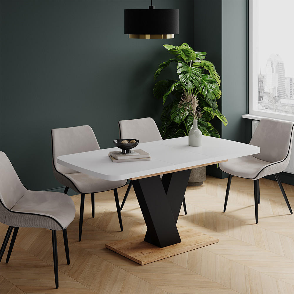 JÍDELNÍ STŮL Fenaro Bílý/zlatý dub - bílá/medově dubová, kompozitní dřevo (80/120/77.4cm) - Vicco