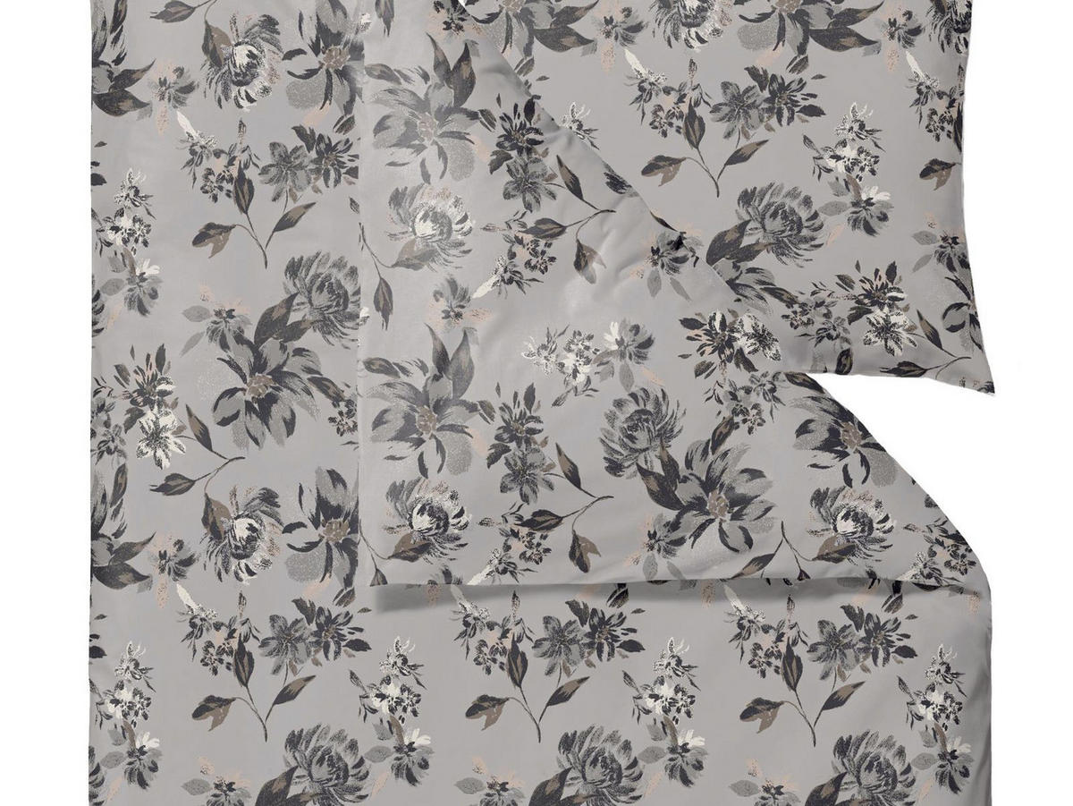 BETTWÄSCHE History Bloom grau 135/200 cm Bio-Baumwolle - Grau, Textil (135/200cm) - Södahl