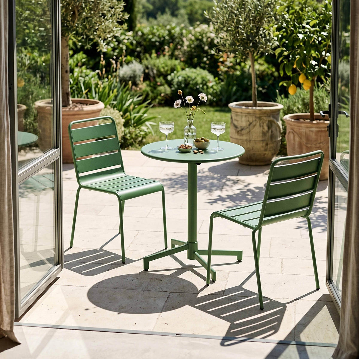 GARTENSET 3-tlg., Kaktusgrün - Grün, Metall - Oviala