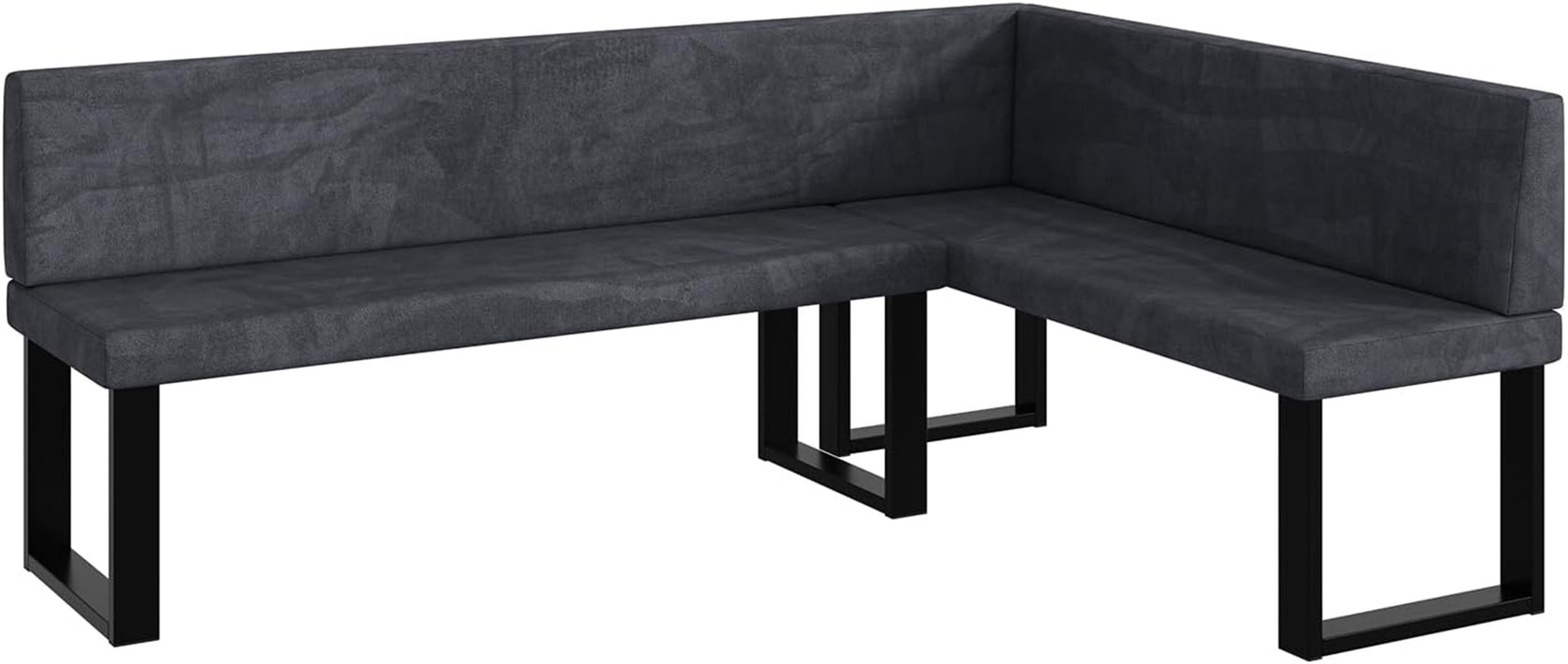 Meblini Eckbank Dunkelgrau 196x142 cm