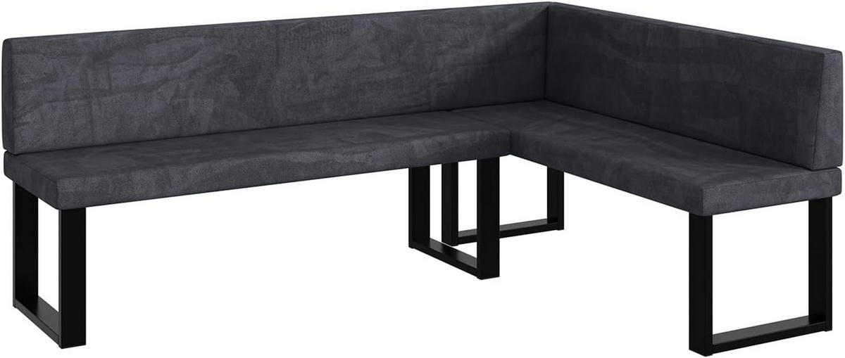 ECKBANK TONI_U - Dunkelgrau, Textil (142/196cm) - Meblini