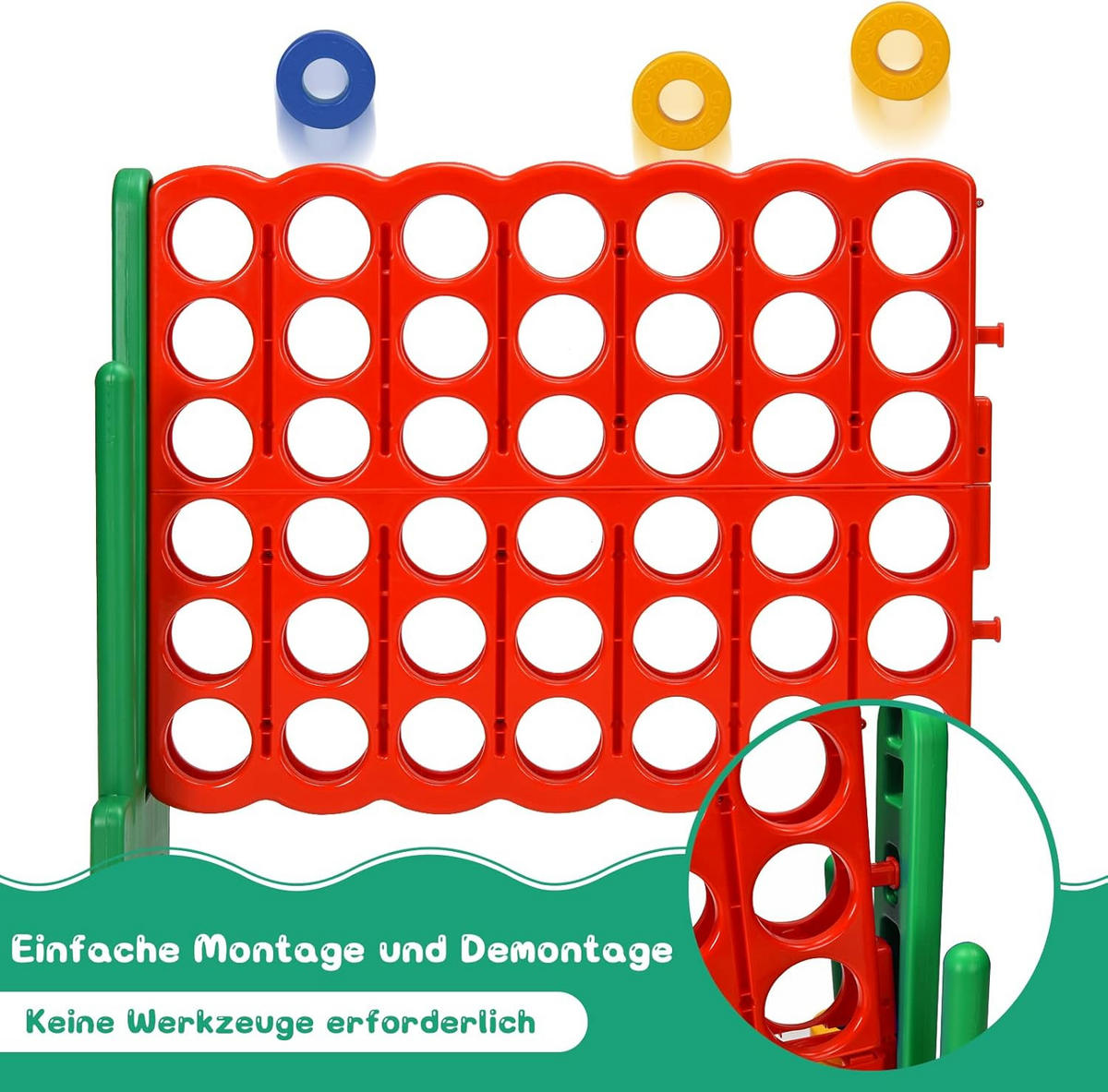 SPIELSET 4 in 1 Riesiges 4 Gewinnt Multicolor - Multicolor, Kunststoff (33/84cm) - COSTWAY