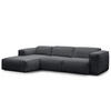 3-SITZER ECKSOFA mit Longchair - Schwarz/Grau, Textil (284/173cm) - home24