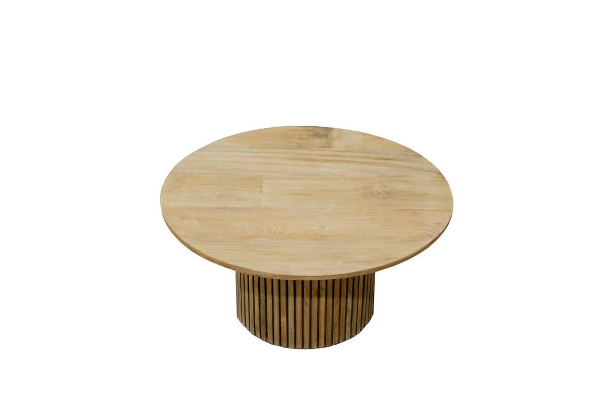 COUCHTISCH rund aus Teakholz 80cm, braun - Braun, Holz (80/80/36cm) - Livingfurn