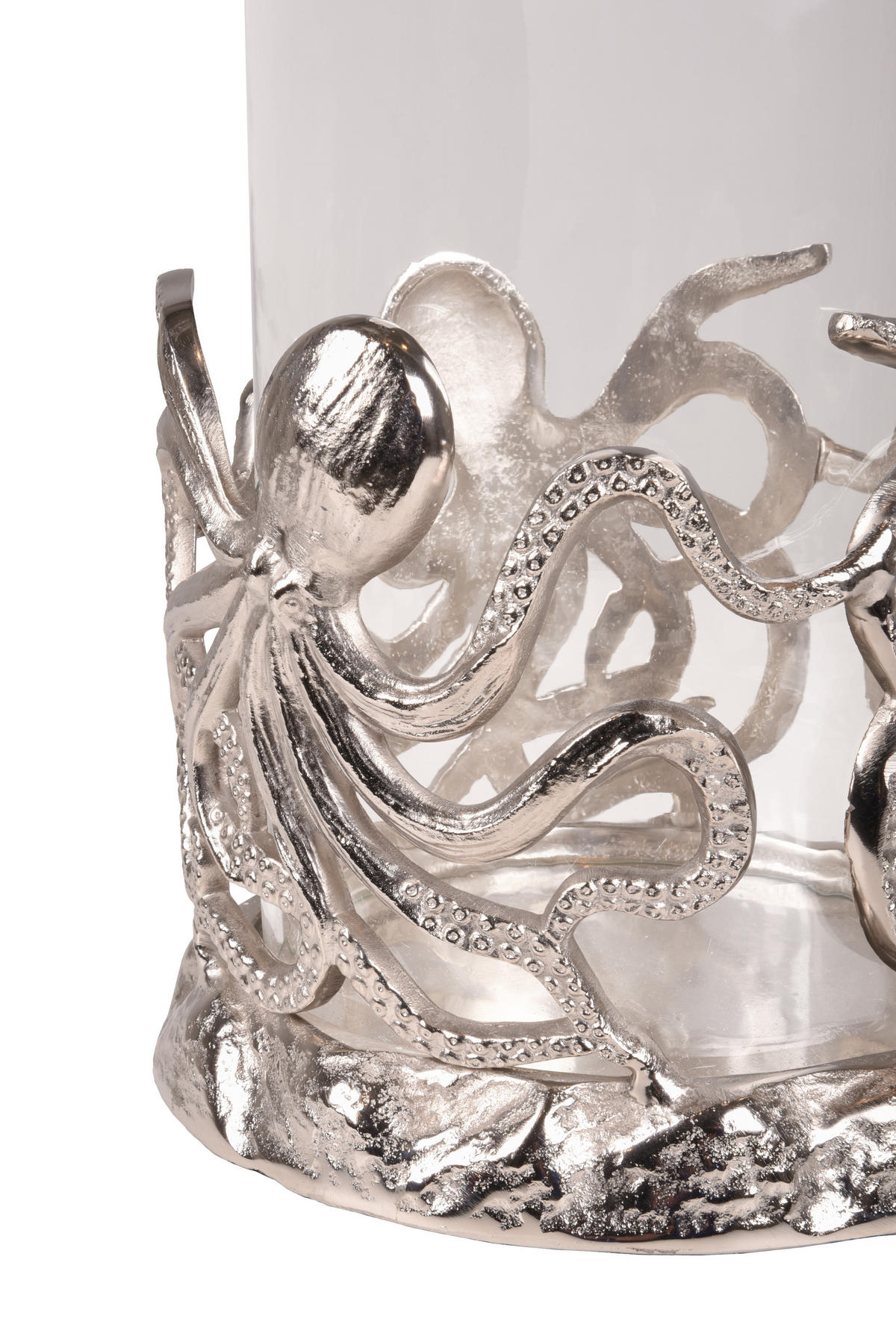 KERZENHALTER Paul Silber 33,5x24,5x24,5cm - Silberfarben, Metall (24.5/33.5/24.5cm) - DELUKE