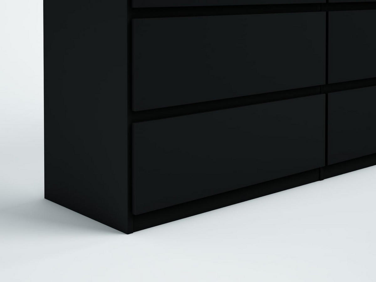 KOMMODE mit 8 Schubladen Schwarz 100x39x101,5 cm - Schwarz, Holzwerkstoff (101.5/100/39cm) - MebLocker