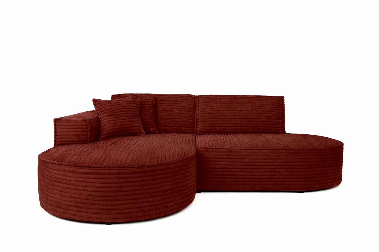 ECKSOFA L-Form, Cordstoff Velo, Kupfer, Links, Modena Studio - Orange, Holz (236/165cm) - Kaiser Möbel