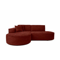 ECKSOFA L-Form, Cordstoff Velo, Kupfer, Links, Modena Studio - Orange, Holz (236/165cm) - Kaiser Möbel