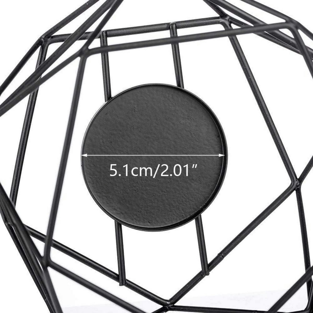 GEOMETRISCHE Teelichthalter aus Metall im 2er Set, schwarz - Schwarz, Metall (15cm)